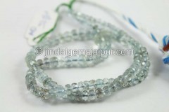 Golden Moss Aquamarine Faceted Roundelle Beads